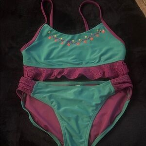 Kids Swim Set in Teal and Purple
